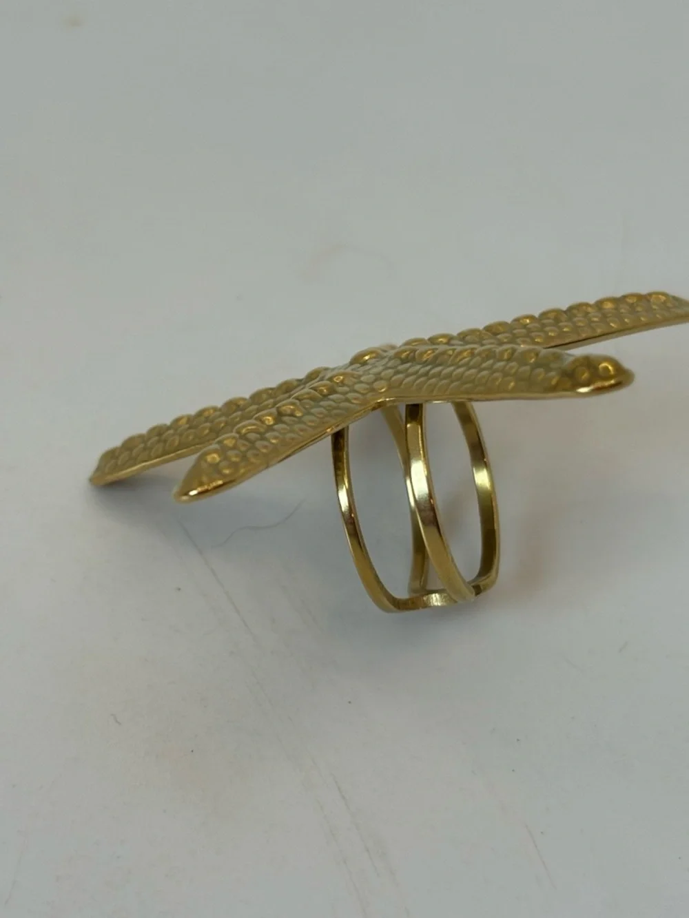 Ion plated gold starfish open back ring